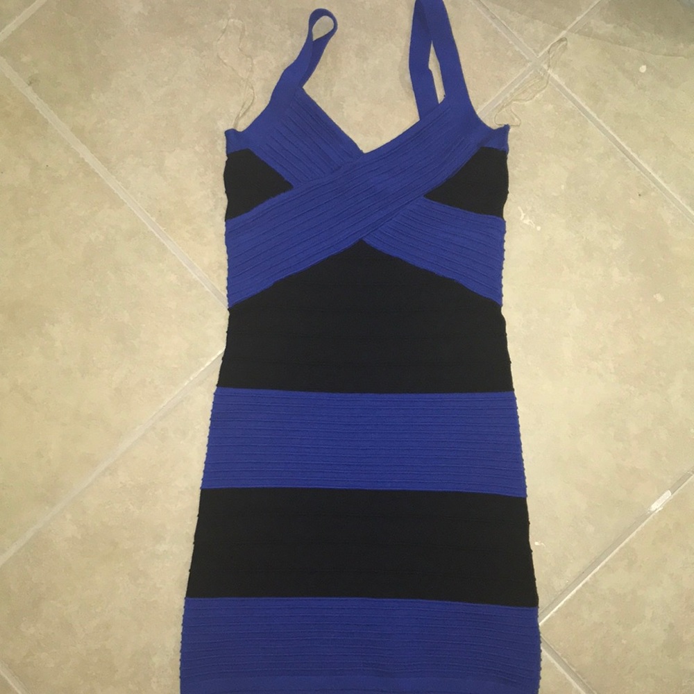 Tight Dress blue & black bandage